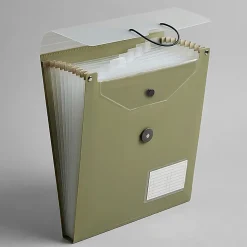 Office Depot® Brand 7-Pocket Vertical Expanding File, Letter Size, Olive Dust