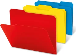 Office DepotĀ® Brand Poly File Folders, Letter Size, 1/3 Cut, Assorted Colors, Pack Of 12