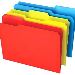Office Depot® Brand Poly File Folders, Letter Size, 1/3 Cut, Assorted Colors, Pack Of 12