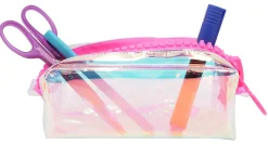 Office DepotĀ® Brand Poly Iridescent Pencil Pouch, 7-11/16" x 3-5/16", Pink