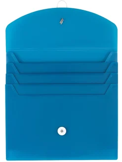 Office Depot® Brand Poly 4-Pocket Cascading File, Letter Size, Turquoise