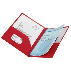 Office Depot® Brand Poly 2-Pocket Portfolio With Fasteners, Red