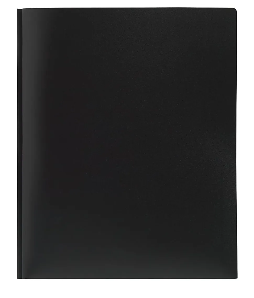 Office Depot® Brand Poly 2-Pocket Portfolio With Fasteners, Black