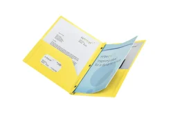 Office Depot® Brand Poly 2-Pocket Portfolio With Fasteners, Yellow