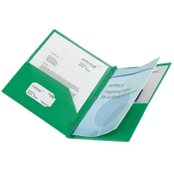 Office Depot® Brand Poly 2-Pocket Portfolio With Fasteners, Green