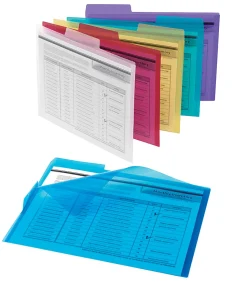 Office DepotĀ® Brand Poly Project Tab Folders, Letter Size, Assorted Colors, Pack Of 6