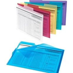 Office Depot® Brand Poly Project Tab Folders, Letter Size, Assorted Colors, Pack Of 6
