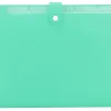 Office Depot® Brand Polypropylene File Folder, 5 Pocket, Expansion 3", 8 1/2" x 11", Letter, Aqua, Pack of 1