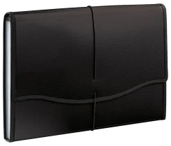 Office Depot® Brand Polypropylene Expanding File, 13 Pocket, Expansion 3-1/2", 8 1/2" x 14", Legal, Black, Pack of 1