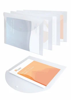 Office Depot® Brand Poly Snap Document Files, Clear, Pack Of 5