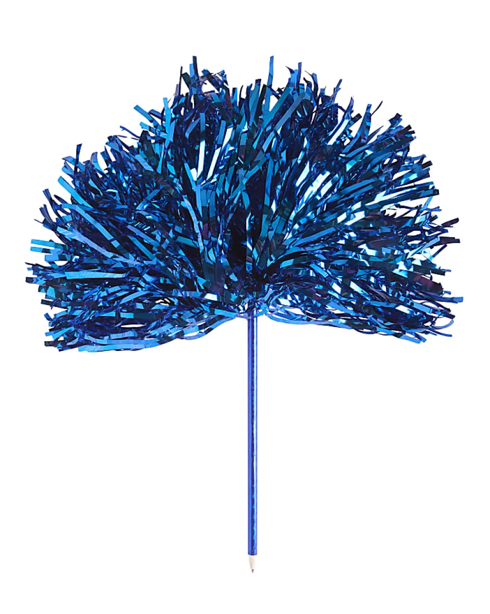 Office Depot® Brand Pom Pom Streamer Ballpoint Pen, Medium Point, 0.7 mm, Blue Barrel, Black Ink