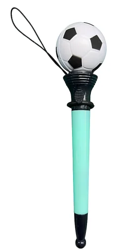 Office Depot® Brand Pop-Off Squishy Ball Pen, Medium Point, 1.0 mm, Green Barrel, Black Ink, Soccer
