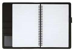Office Depot® Brand Premium Folio Notebook, Junior, 5 1/2" x 8 1/2", 1 Subject, Narrow Ruled, 120 Pages (60 Sheets), Black