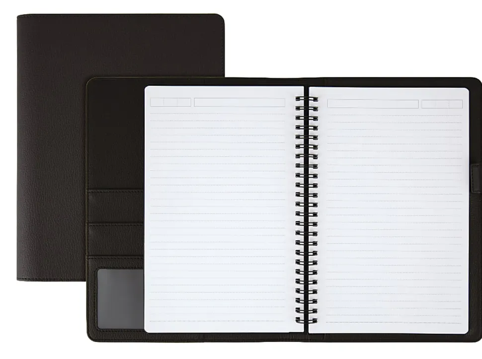 Office Depot® Brand Premium Folio Notebook, Junior, 5 1/2" x 8 1/2", 1 Subject, Narrow Ruled, 120 Pages (60 Sheets), Black