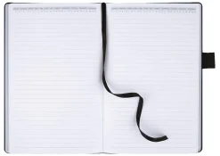 Office Depot® Brand Premium Hardcover Business Journal, 8 1/2" x 5 1/2", Narrow Ruled, 192 Pages (96 Sheets), Black