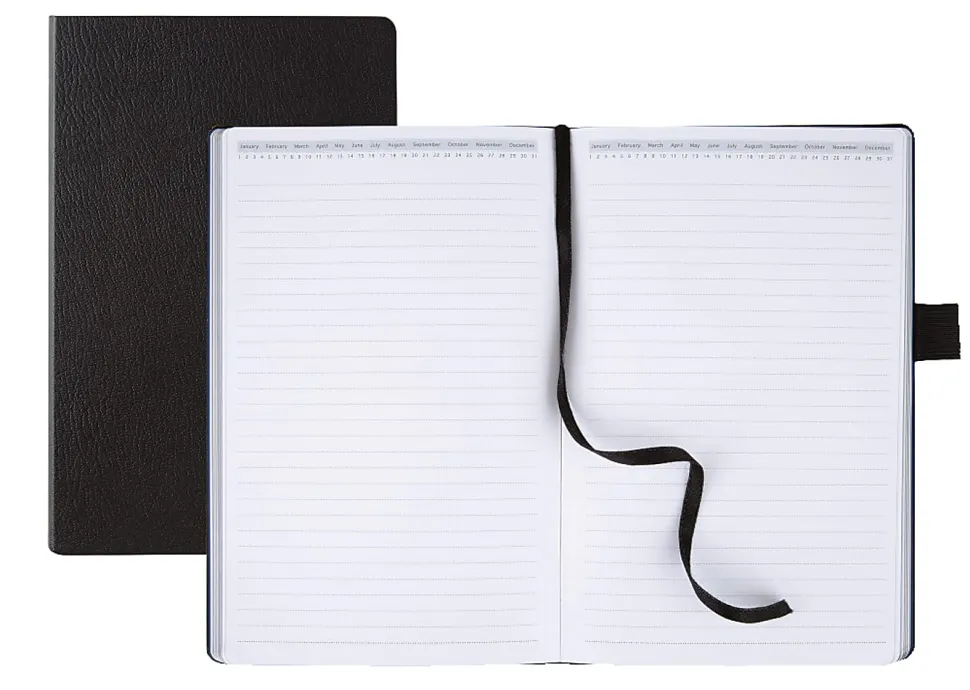 Office Depot® Brand Premium Hardcover Business Journal, 8 1/2" x 5 1/2", Narrow Ruled, 192 Pages (96 Sheets), Black