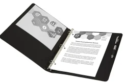 Office Depot® Brand Premium Leatherette Presentation View 3-Ring Binder, 1" Round Rings, Black