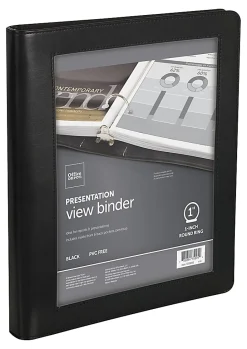 Office Depot® Brand Premium Leatherette Presentation View 3-Ring Binder, 1