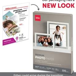 Office Depot® Brand Premium Photo Paper, Glossy, 4" x 6", White, Pack Of 100 Sheets