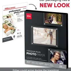 Office Depot® Brand Premium Plus Photo Paper, Glossy, Letter Size, White, Pack Of 25 Sheets