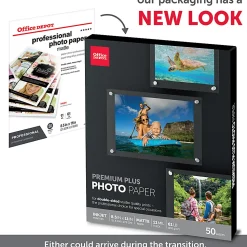 Office Depot® Brand Premium Plus Photo Paper, Matte, Double-Sided, Letter Size, White, Pack Of 50 Sheets