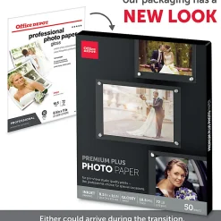 Office Depot® Brand Premium Plus Photo Paper, Glossy, Letter Size, White, Pack Of 50 Sheets