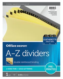 Office Depot® Brand Preprinted Tab Dividers, A-Z Tab