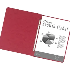 Office Depot® Brand Pressboard Side-Bound Report Binders With Fasteners, Executive Red, 60% Recycled, Pack Of 10