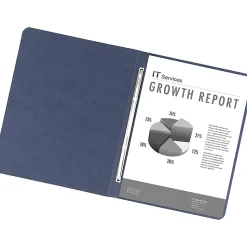 Office Depot® Brand Pressboard Side-Bound Report Binders With Fasteners, Dark Blue, 60% Recycled, Pack Of 10