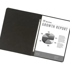 Office Depot® Brand Pressboard Side-Bound Report Binders With Fasteners, 60% Recycled, Black, Pack Of 10