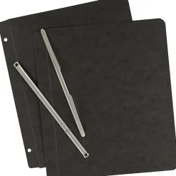 Office Depot® Brand Pressboard Side-Bound Report Binders With Fasteners, 60% Recycled, Black, Pack Of 10