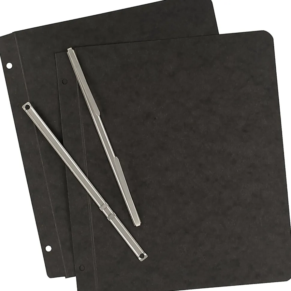 Office Depot® Brand Pressboard Side-Bound Report Binders With Fasteners, 60% Recycled, Black, Pack Of 10