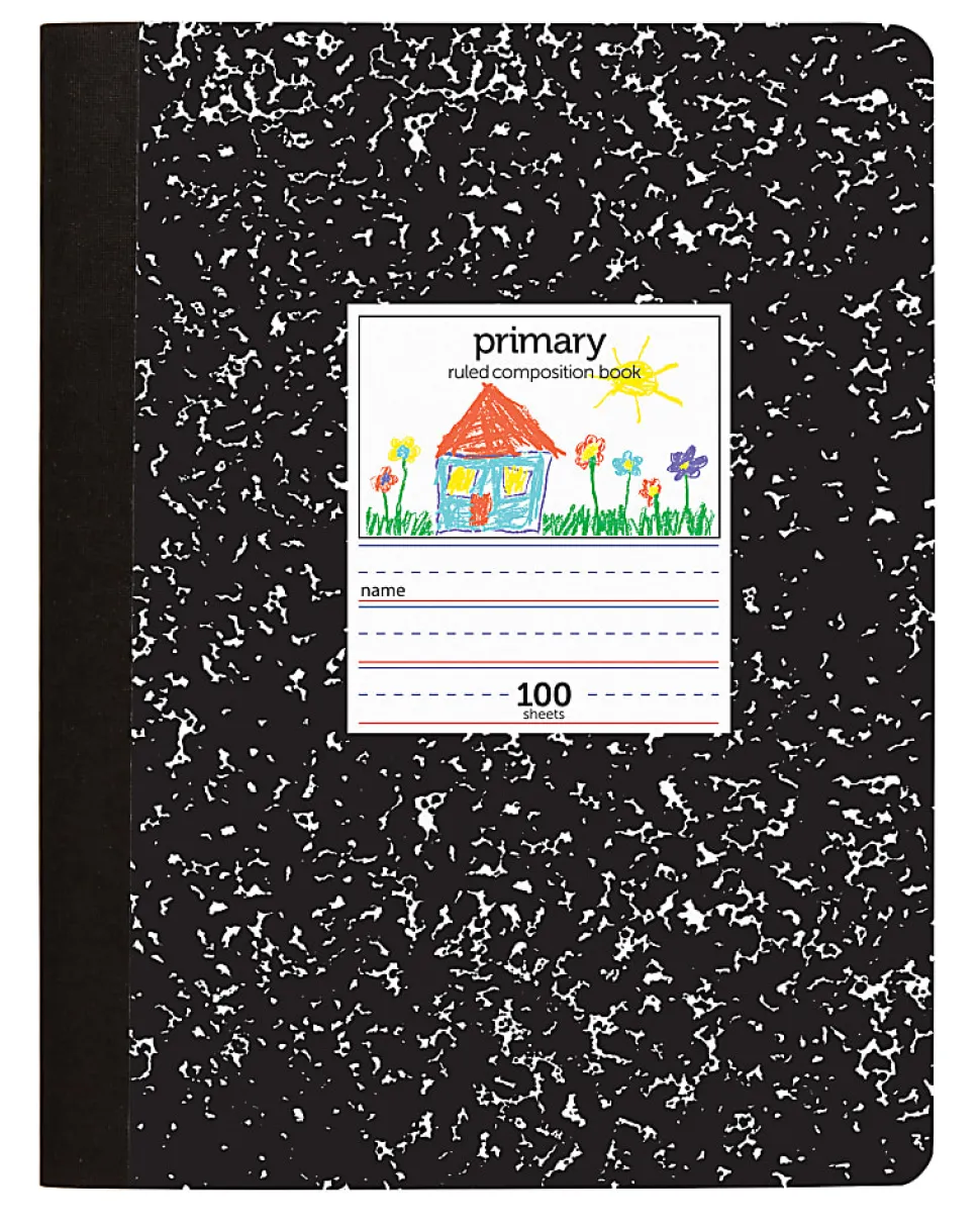 Office Depot® Brand Primary Composition Book, 7-1/2" x 9-3/4", Unruled/Primary Ruled, 100 Sheets