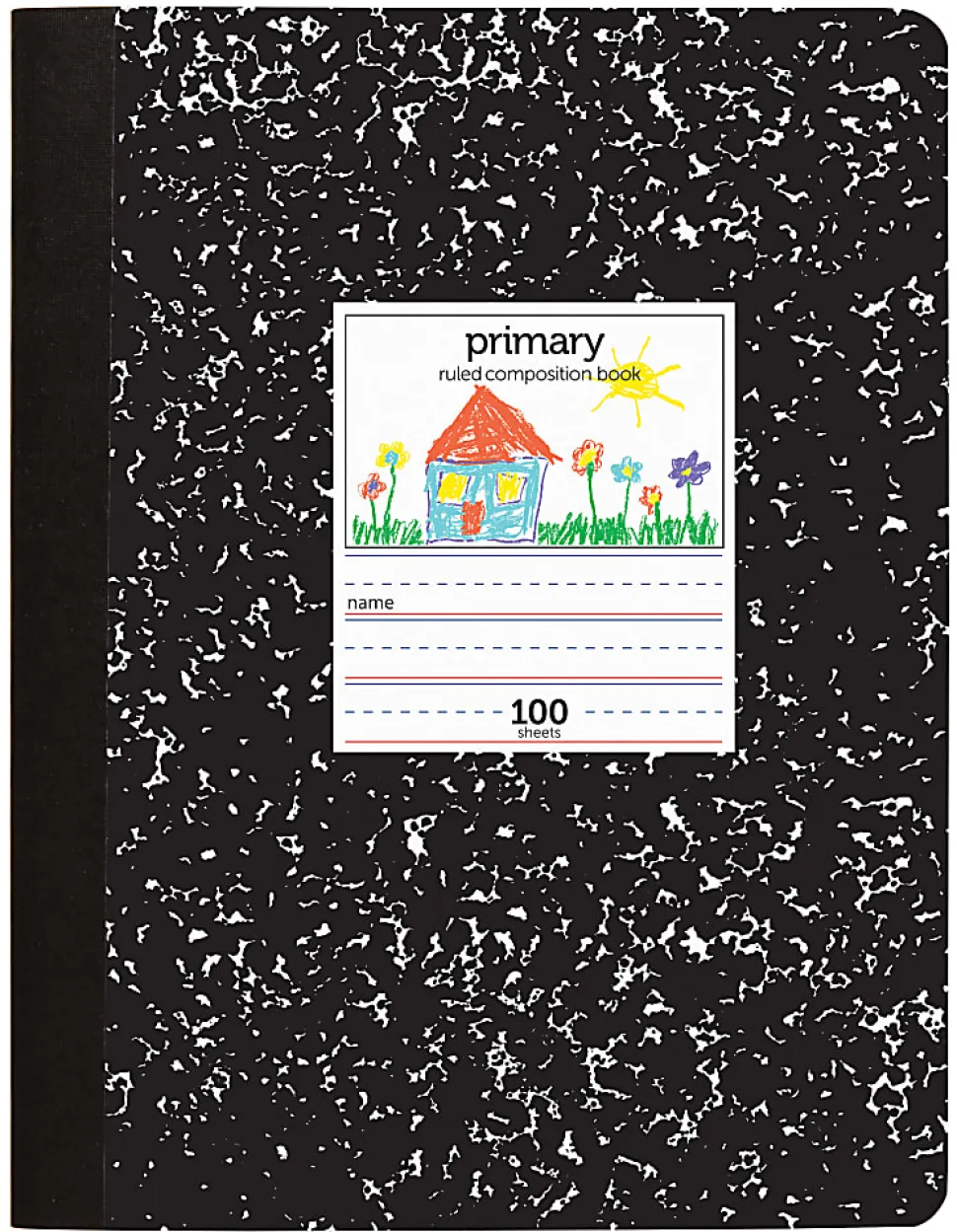 Office Depot® Brand Primary Composition Book, 7-1/2" x 9-3/4", Unruled/Primary Ruled, 100 Sheets Per Book, Pack Of 4 Books