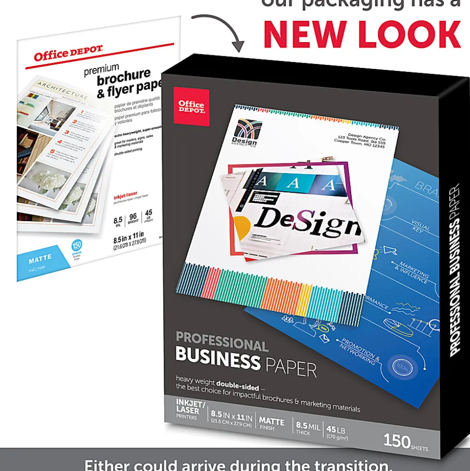 Office Depot® Brand Professional Business Paper, Matte, Double-Sided, Letter, White, Pack Of 150 Sheets