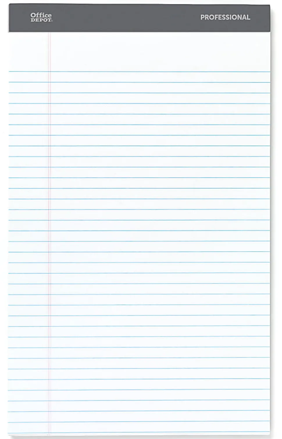 Office Depot® Brand Professional Writing Pads, 8-1/2" x 14", Legal/Wide Ruled, 50 Sheets, White, Pack Of 4
