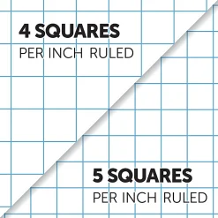 Office Depot® Brand Professional Quad Pad, 8-1/2" x 11-3/4", Dual-Sized Quadrille Ruled (4" x 4", 5" x 5"), 100 Sheets, White