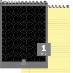 Office Depot® Brand Professional Top Wirebound Writing Pad, 8 1/2" x 11 3/4", Legal/Wide Ruled, 70 Sheets, Canary