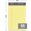Office Depot® Brand Professional Writing Pads, 5" x 8", Narrow Ruled, 50 Sheets, Canary, Pack Of 8