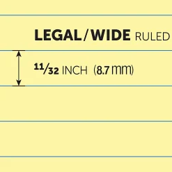 Office Depot® Brand Professional Writing Pads, 8-1/2" x 11-3/4", Legal/Wide Ruled, Canary, 100 Sheets