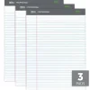 Office Depot® Brand Professional Writing Pads, 8-1/2" x 11-3/4", Legal/Wide Ruled, 50 Sheets, 100% Recycled, White, Pack Of 3