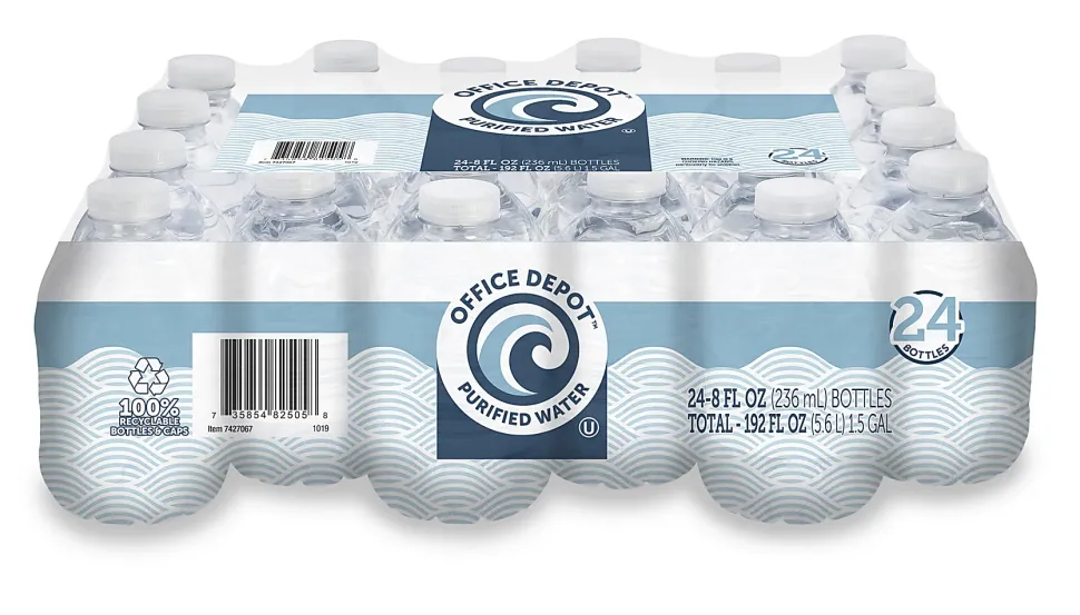 Office Depot® Brand Purified Water, 8 Oz, Case Of 24 Bottles