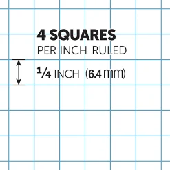 Office DepotĀ® Brand Quadrille Pads, 4 x 4 Squares/Inch, 50 Sheets, White, Pack Of 6