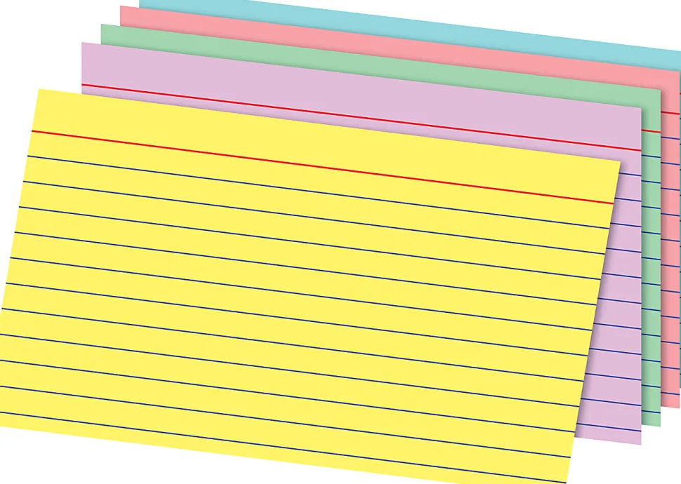 Office Depot® Brand Rainbow Index Cards, Ruled, 5" x 8", Assorted Colors, Pack Of 100