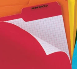 Office DepotĀ® Brand Reinforced Tab Color File Folders With Interior Grid, 1/3 Cut, Letter Size, Assorted Colors, Box Of 100