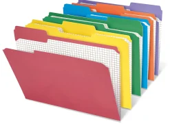 Office Depot® Brand Reinforced Tab Color File Folders With Interior Grid, 1/3 Cut, Letter Size, Assorted Colors, Box Of 100