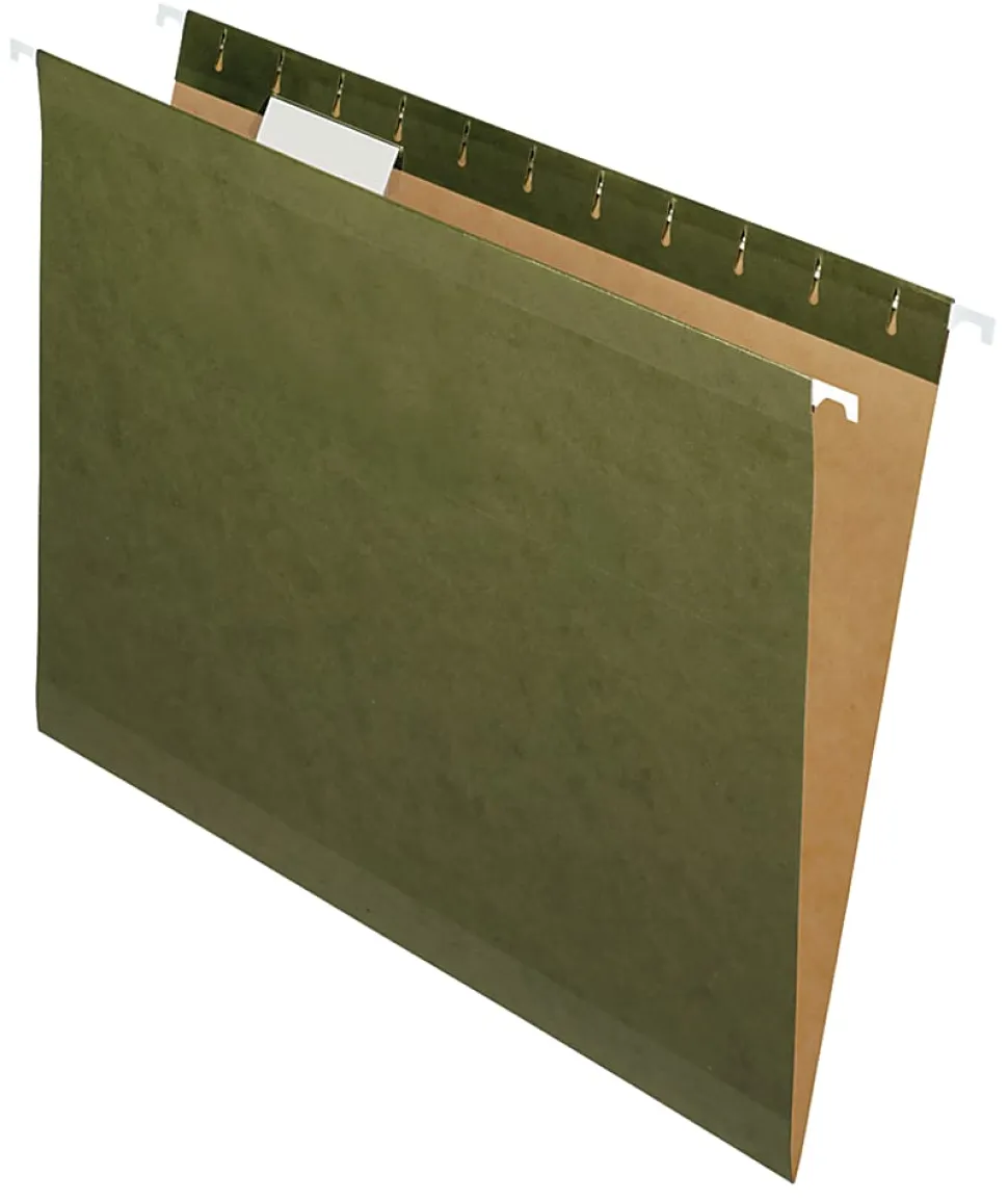 Office Depot® Brand Reinforced Hanging File Folders, 8 1/2" x 11", Letter Size, Standard Green, Pack Of 6 Folders