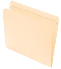Office Depot® Brand Reinforced Tab File Folders, Straight Cut, Letter Size, Manila, Pack Of 100