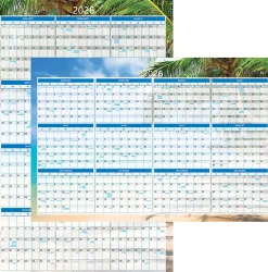 2026 Office Depot® Brand Reversible Erasable Wall Calendar, 24