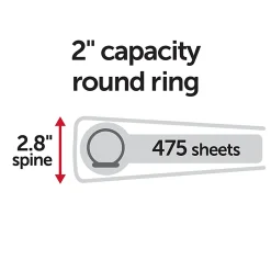 Office Depot® Brand 3-Ring Durable View Binder, 2" Round Rings, Jeweler Blue